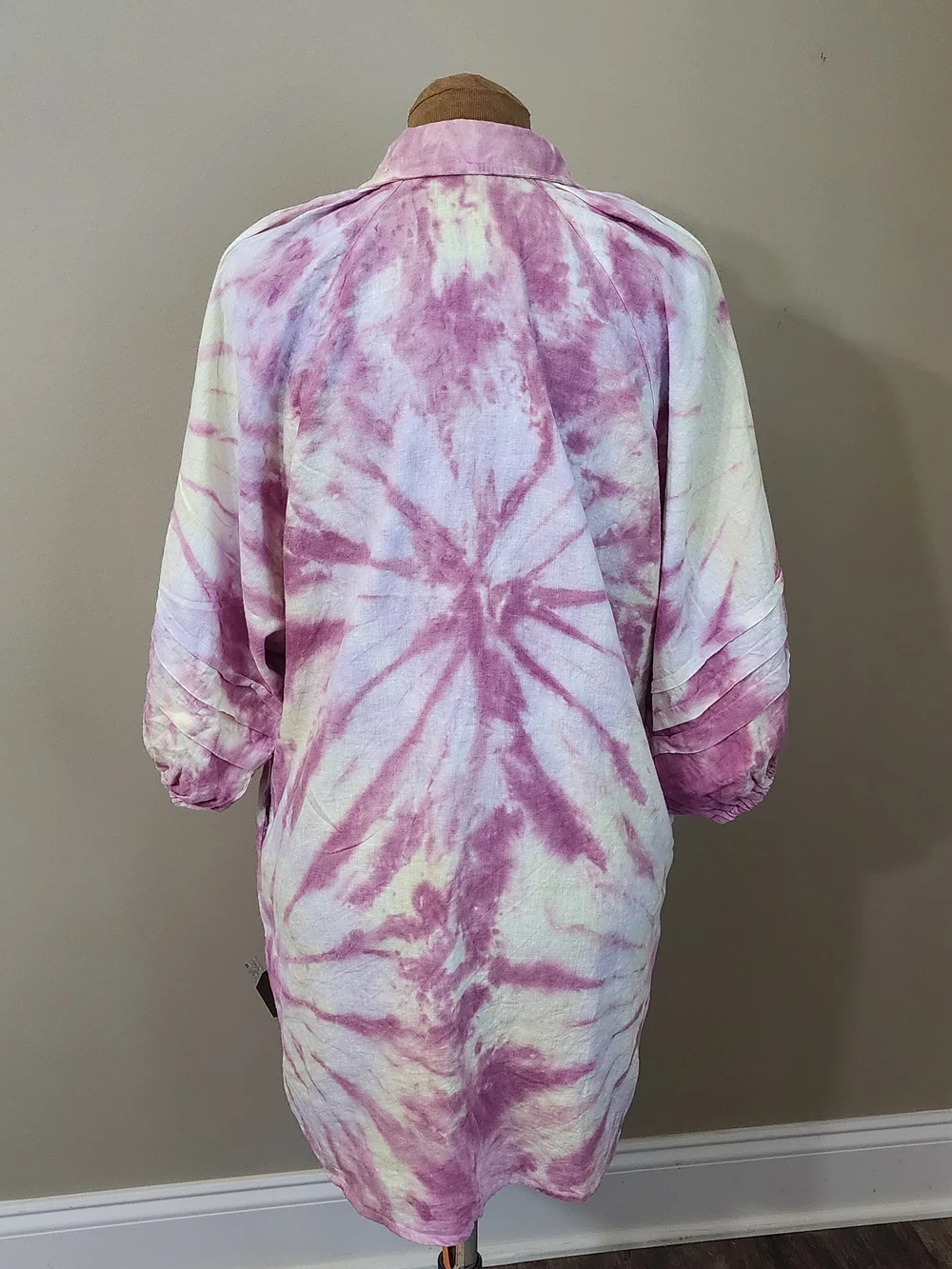 YFB Young Fabulous & Broke Beach Coverup Tie-Dye Shirt Dress Women Size S Linen - Picture 4 of 9